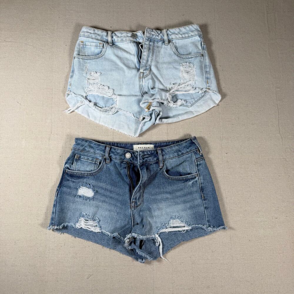 Lot of 2 PacSun High Rise Festival Short Womens Size 26 Casual Denim